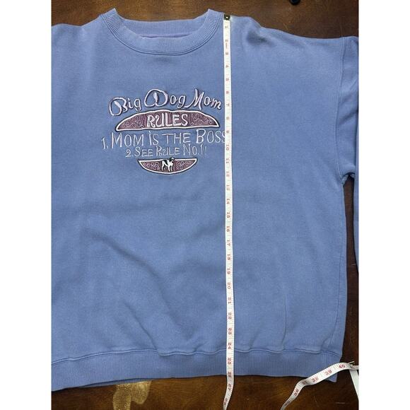 VTG 90s/Y2K Big Dog Big Dog Mom Rules Crewneck Sweatshirt Light Purple Size L - Picture 6 of 13